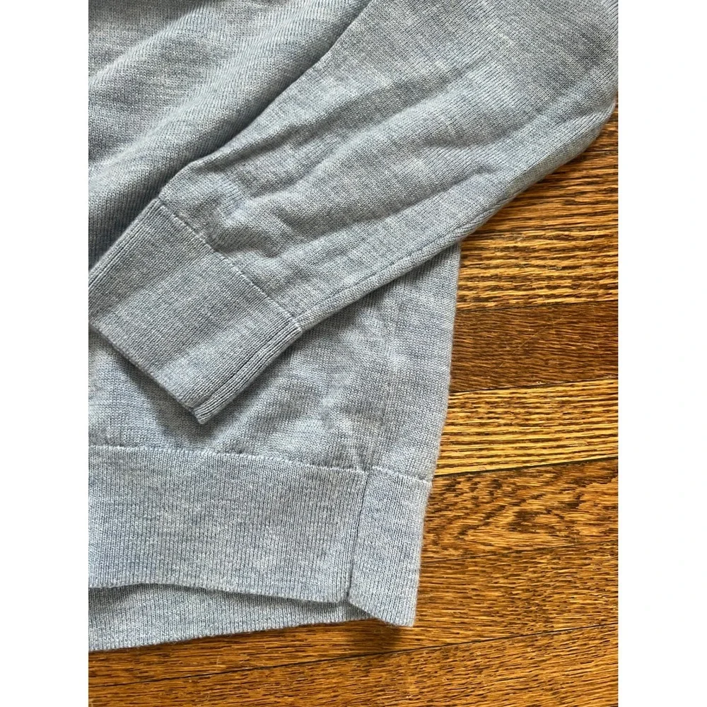 Banana Republic Mens 100% Merino Wool Crewneck Sweater Light Blue Heather Medium